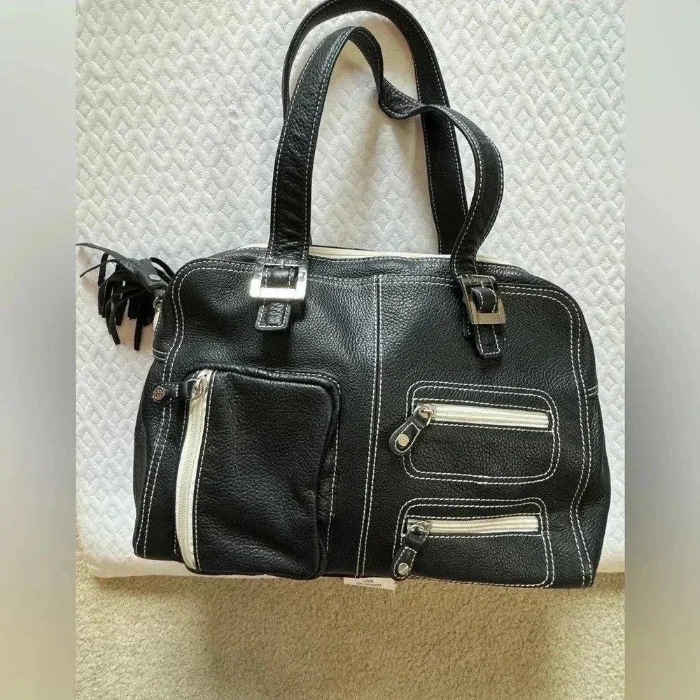 Bradley..Black and White satchel - Picture 2 of 6
